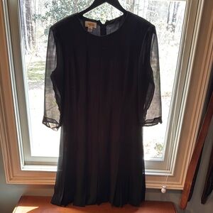Elegant Black Sheer Sleeve Dress
